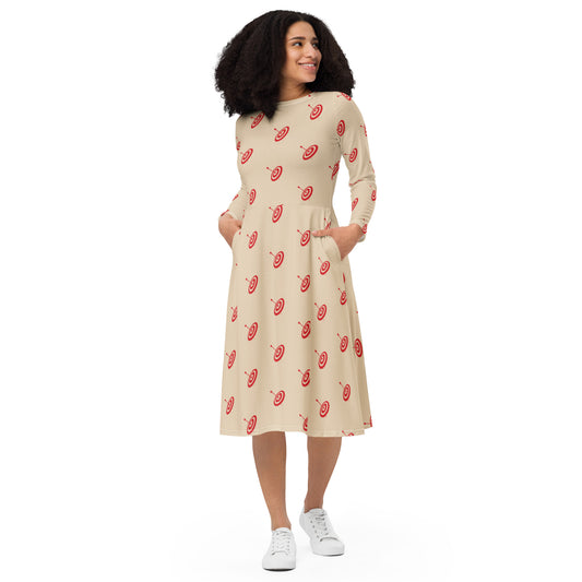 (RUNS SMALL) PI Target Print midi dress